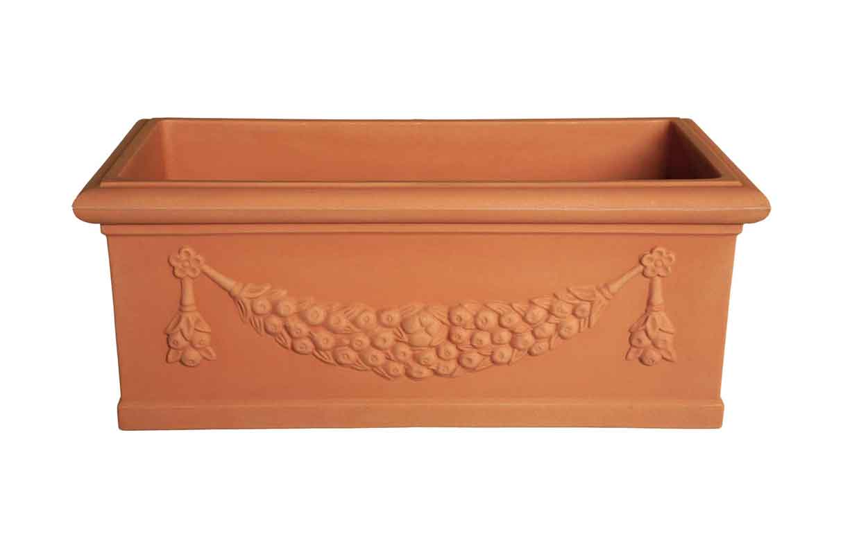 cassetta festonata color terracotta - vaso decorativo da esterno